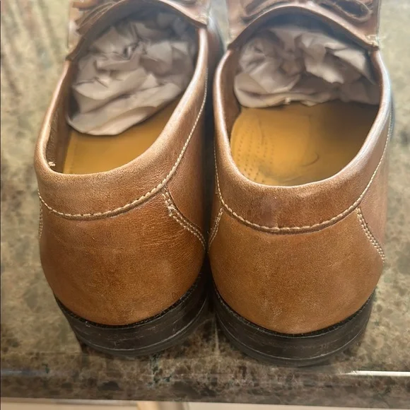 Cole Haan Brown Leather Tassel Slip-Ons - Picture 5 of 12